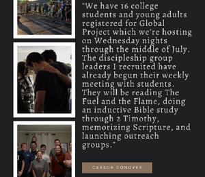 Carson Conover Student Discipleship